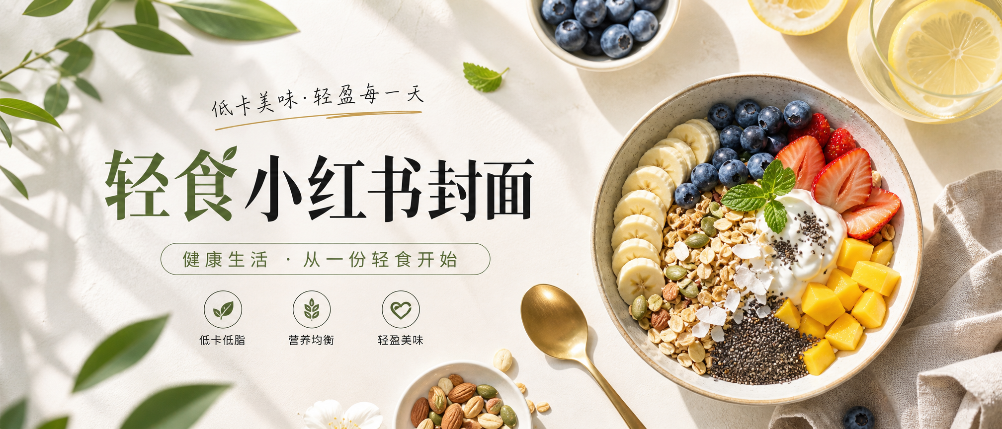 轻食小红书封面